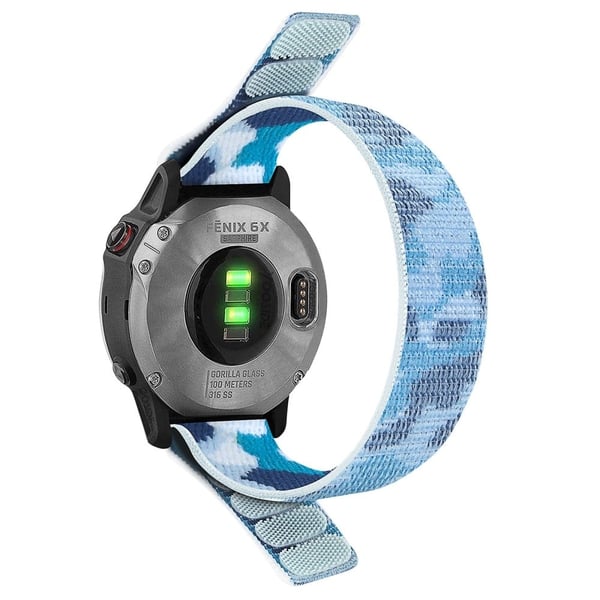 26 mm klokkerem i nylon for Garmin-klokke - Kamuflasjeblå