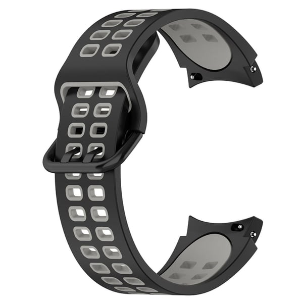 Samsung Galaxy Watch 5 / 4 / 3 (41 mm) tofarget klokkerem i silikon - Svart / Grå