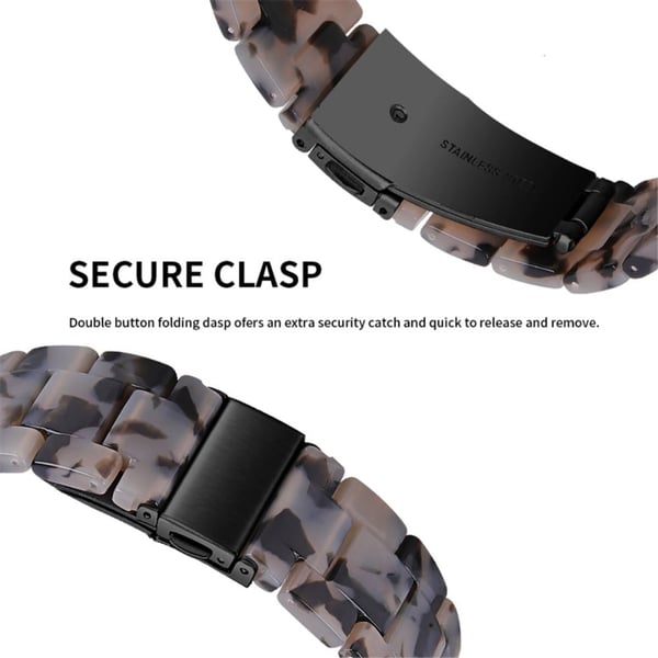 Apple Watch SE 2022 (44 mm) 3 perlerem i harpiks med klart deksel - Svart / Grå