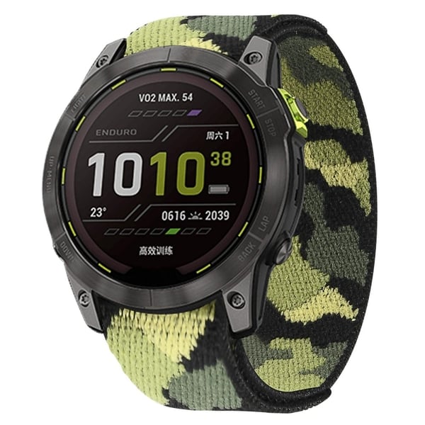 26mm nylon ranneke Garmin kellolle - Naamiointi Vihreä