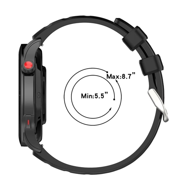 22 mm universal klokkerem i silikon - Rød