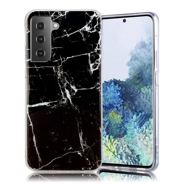 Marble Samsung Galaxy S21 Plus 5G kotelo - musta / valkoinen