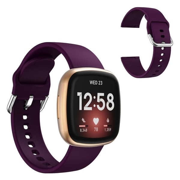 Fitbit Versa 3 enkelt silikonarmbånd - Mørkelilla