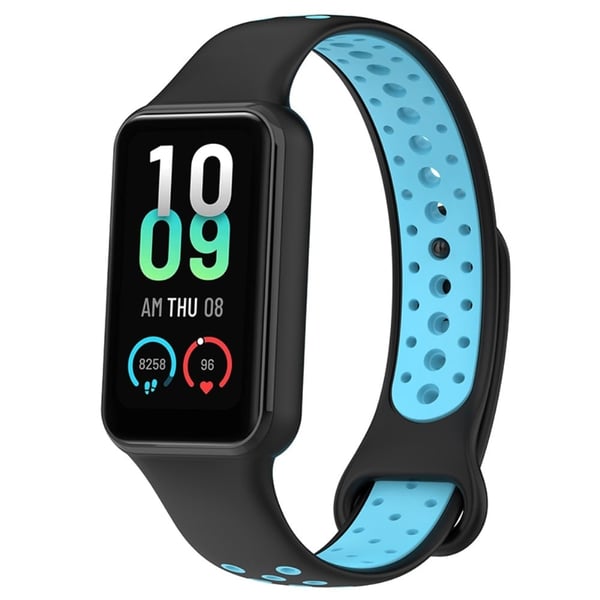 Amazfit Band 7 tofarget klokkerem i silikon - Svart / Blå