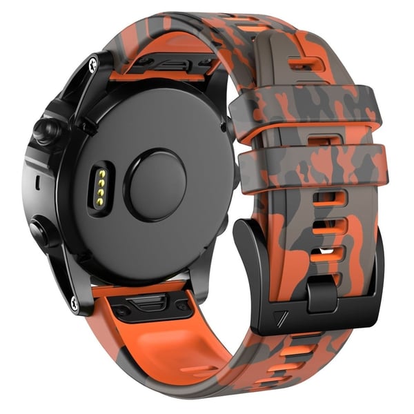 26 mm kamuflasjemønstret klokkerem i silikon til Garmin-klokke - Kamuflasje Oransje 26 mm kamuflasjemønstret klokkerem i silikon til Garmin-klokke - Kamuflasje Oransje