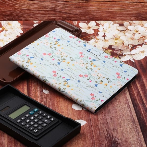 Huawei MediaPad M5 Lite 10 mønster skinnflip-etui - Rød Blomst