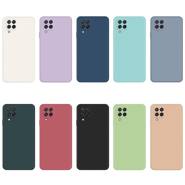 Avfaset gummiert anti-falldeksel for Samsung Galaxy A22 4G - Svartgrønn