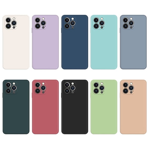 Skrått gummiert anti-falldeksel for iPhone 13 Pro - Lilla