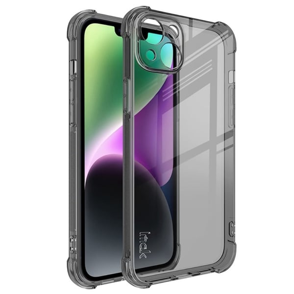 IMAK Airbag cover til iPhone 14 - Gennemsigtig Sort