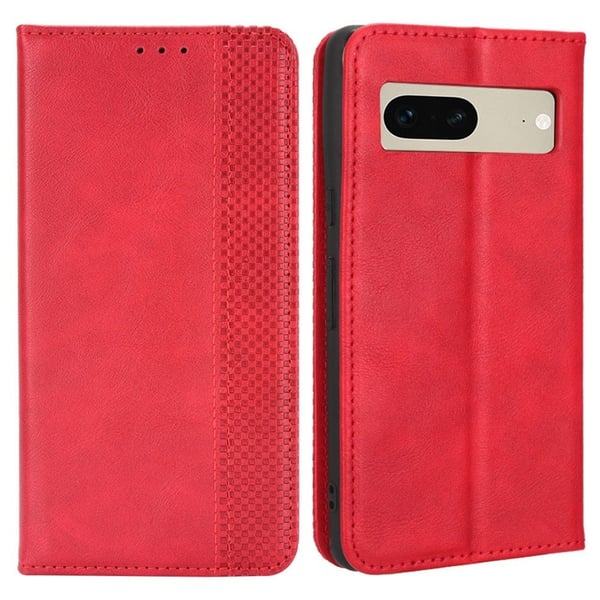 Bofink Vintage Google Pixel 7 Læder Etui - Rød