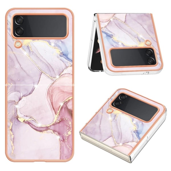 Marble Samsung Galaxy Z Flip4 Etui - Rose Gull Klinkekule