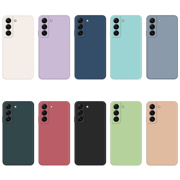 Avfaset gummiert anti-falldeksel for Samsung Galaxy S22 Plus - Gråblå