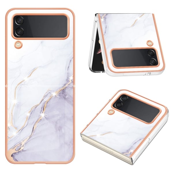 Marble Samsung Galaxy Z Flip4 Etui - Hvid Marmor