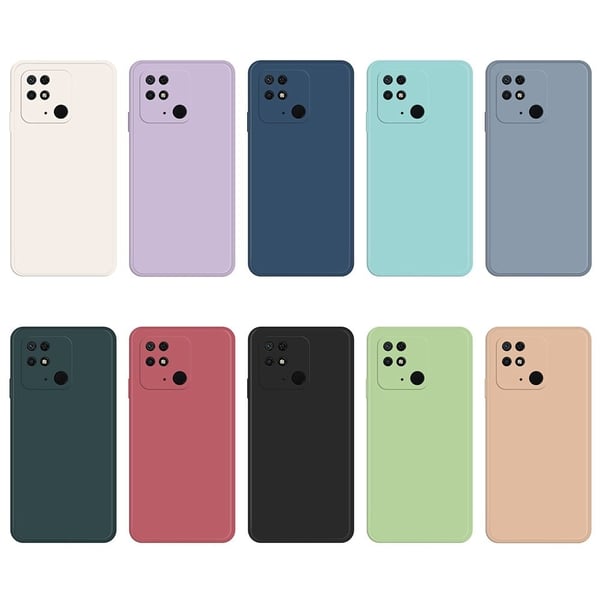 Avfaset anti-drop gummiert deksel for Xiaomi Redmi 10C - Svart