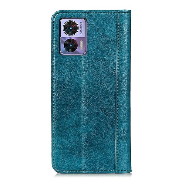 Ekte lærdeksel med magnetisk lukking for Motorola Edge 30 Neo - Grønn