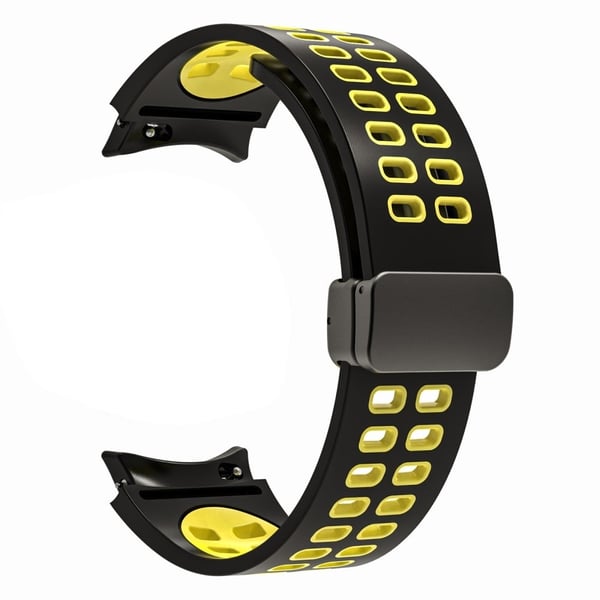 Samsung Galaxy Watch 5 (44mm) / (40mm) / 4 (44mm) / (40mm) tofarget klokkerem i silikon - Svart / Gul