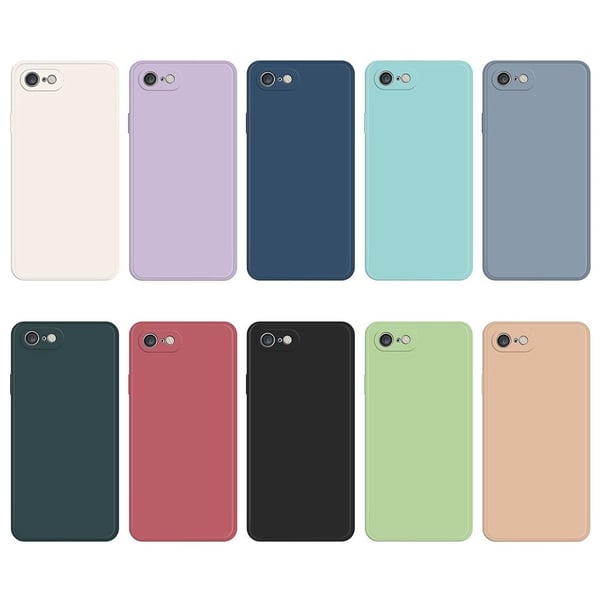 Skrått gummiert anti-falldeksel for iPhone SE (2022) / SE 2020 / 8 / 7 - Cyan