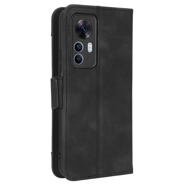 Stilfuldt Læder Etui med Pung til Xiaomi 12T / 12T Pro / K50 Ultra - Sort