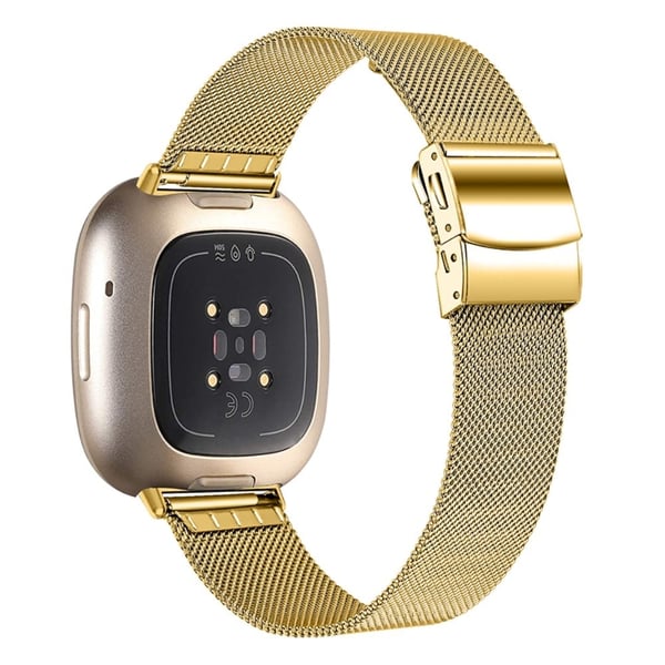 Fitbit Sense / Versa 3 milanesisk klokkerem i rustfritt stål - Gull Fitbit Sense / Versa 3 milanesisk klokkerem i rustfritt stål - Gull