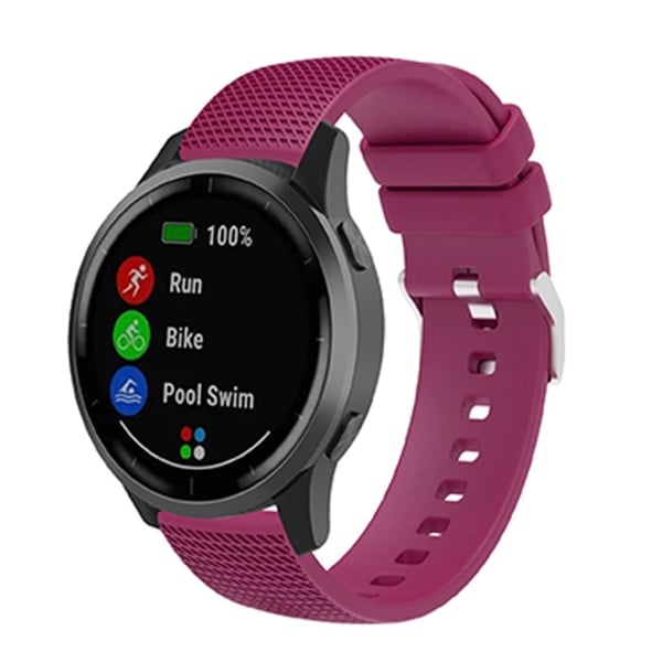 22mm Universal grid style silikoni ranneke - Fuksia