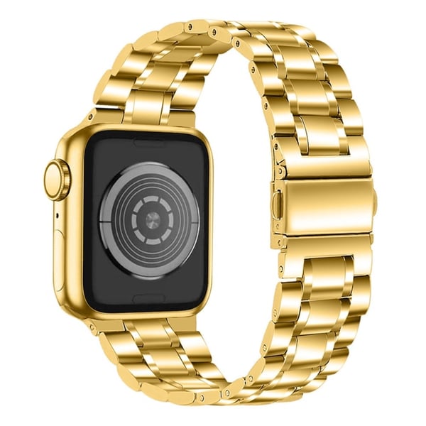 Apple Watch Series 8 (45mm) / Watch Ultra klockarmband i rostfritt stål med 5 pärlor - Guld
