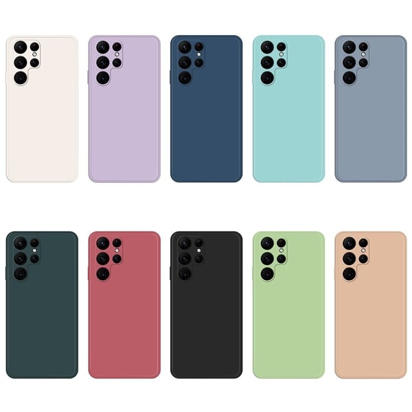 Avfaset gummiert anti-falldeksel for Samsung Galaxy S22 Ultra - Lilla