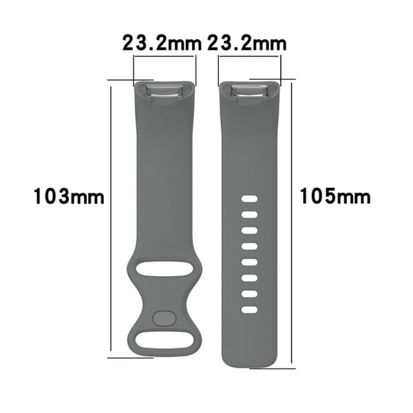 Fitbit Charge 5 silikonikellon hihna - Musta / Koko: S