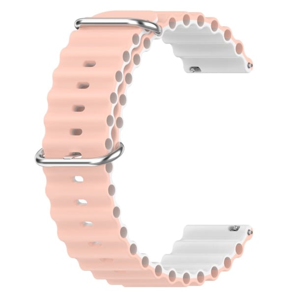 20 mm universal tofarget klokkerem i silikon - Rosa / Hvit