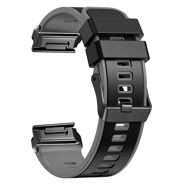 Dobbeltfarvet silikoneurrem til Garmin Watch og Coros Vertix - Sort / Grå