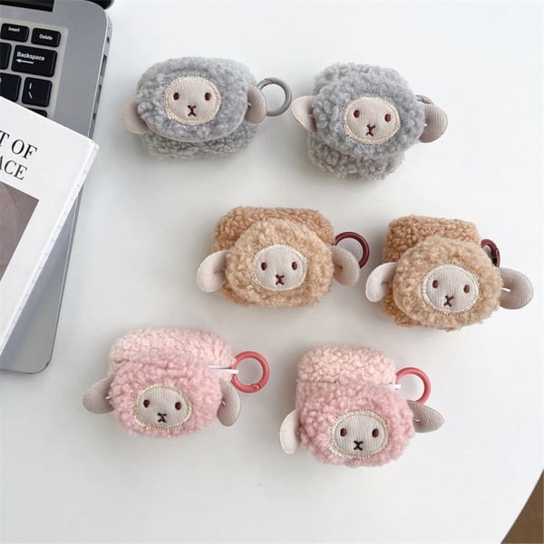 AirPods söpö lammastyylinen kotelo soljella - Pinkki