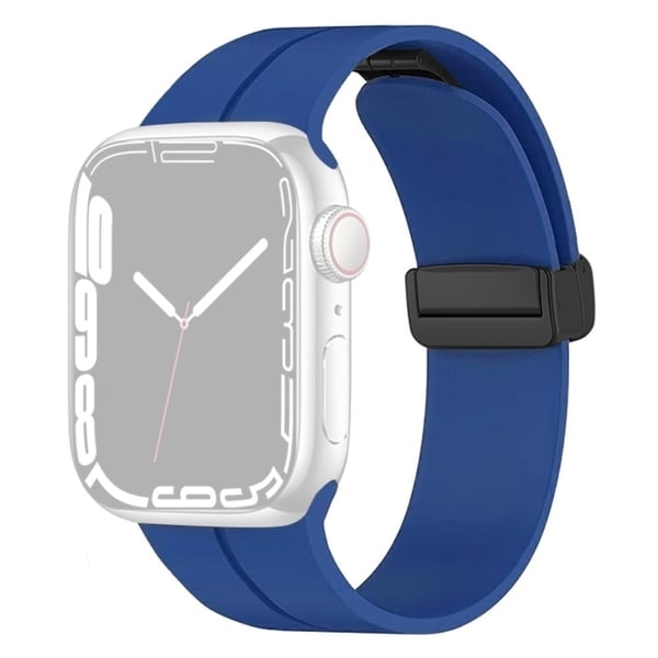 Apple Watch Series 8 (41mm) flot streg på silikoneurrem - Marine Blå Apple Watch Series 8 (41mm) flot streg på silikoneurrem - Marine Blå