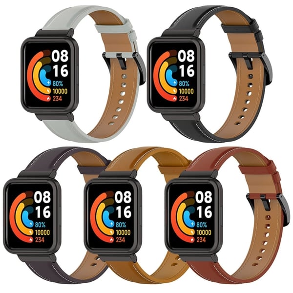 Xiaomi Redmi Watch 2 Lite Urrem i ægte læder - Lysebrun