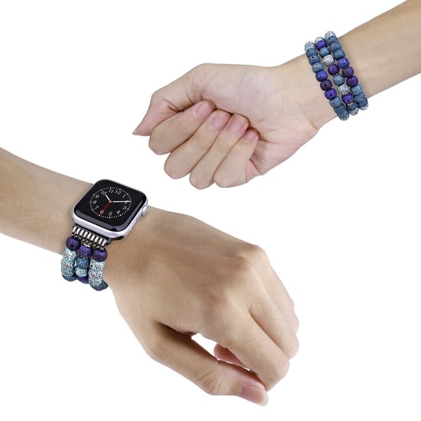Apple Watch Series 8 (41 mm) bodhi-formet klokkerem i perlestil - Blå