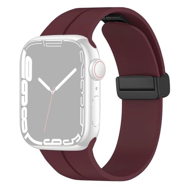 Apple Watch Series 8 (41mm) näppärä viiva silikonikellon hihnassa - Viininpunainen
