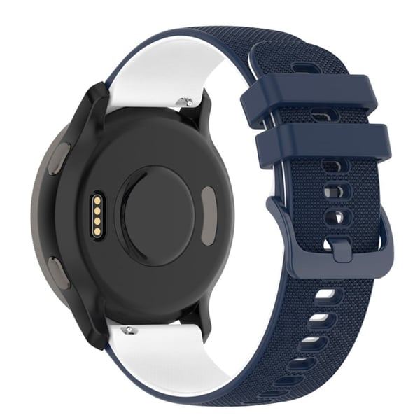 Garmin Forerunner 255 / Venu 2 / Fossil Gen 5 Carlyle HR tofarget klokkerem i silikon - Marineblå / Hvit