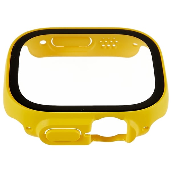 RURIHAI Apple Watch Ultra beskyttelsescover med hærdet glas - Gul RURIHAI Apple Watch Ultra beskyttelsescover med hærdet glas - Gul