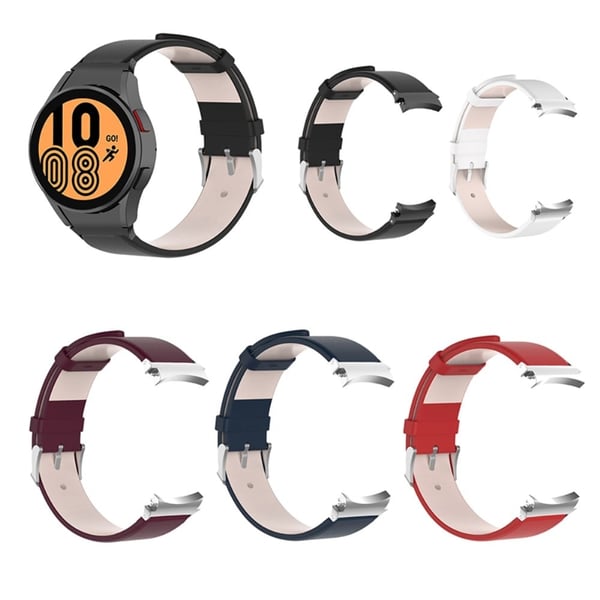 Samsung Galaxy Watch 5 (44mm) / (40mm) / 4 (44mm) / (40mm) Urrem i ekte skinn - Svart