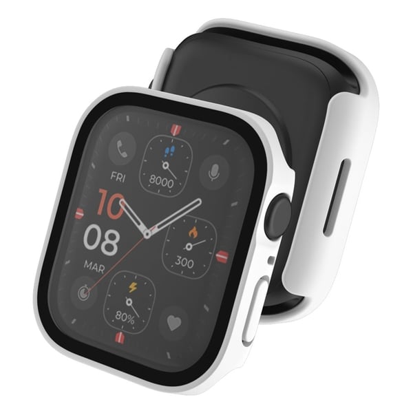 Apple Watch Series 8 (45 mm) frostet deksel med herdet glass - Hvit