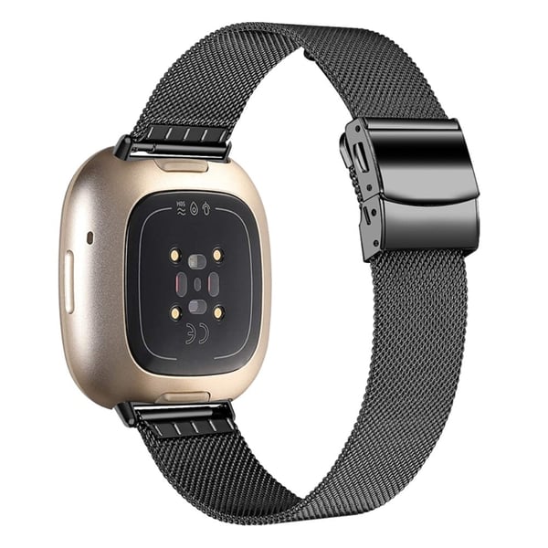 Fitbit Sense / Versa 3 milanesisk urrem i rustfrit stål - Sort