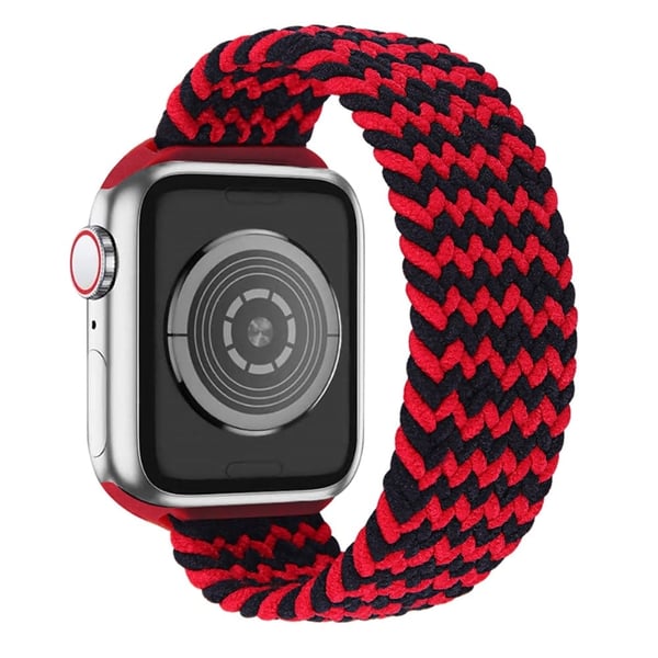 Apple Watch Series 8 (41 mm) elastisk vevd klokkerem - Svart / Rød / Størrelse: Xl Apple Watch Series 8 (41 mm) elastisk vevd klokkerem - Svart / Rød / Størrelse: Xl