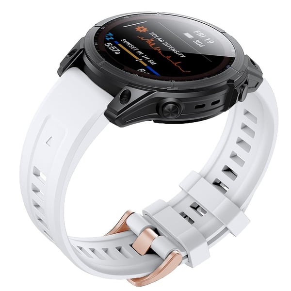 Silikonklokkerem til Garmin Fenix 7S - Hvit