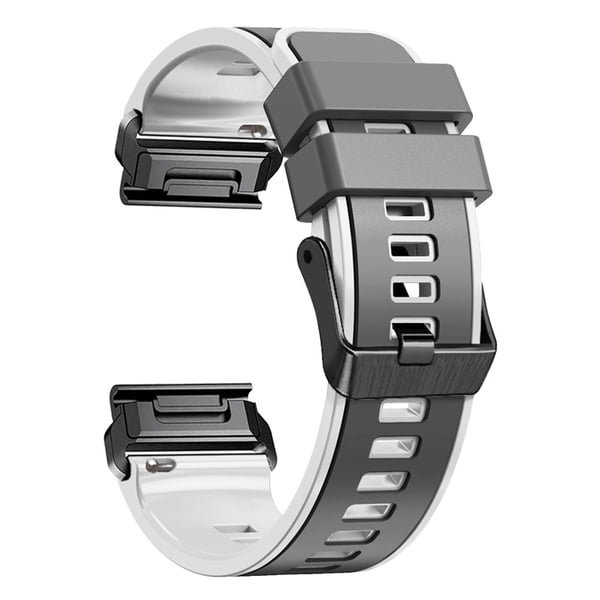 Kaksivärinen silikoninen kellohihna Garmin Watchille ja Coros Vertixille - Harmaa / Valkoinen Kaksivärinen silikoninen kellohihna Garmin Watchille ja Coros Vertixille - Harmaa / Valkoinen