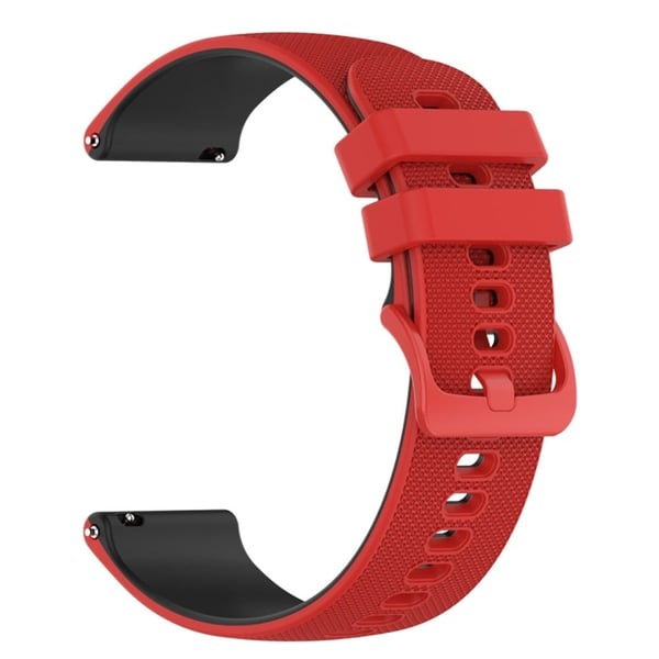Garmin Forerunner 255 / Venu 2 / Fossil Gen 5 Carlyle HR tofarget klokkerem i silikon - Rød / Svart