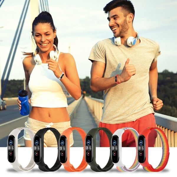 Xiaomi Mi Band 7 / 6 / 5 alpin loop nylon klokkerem - Flerfarget