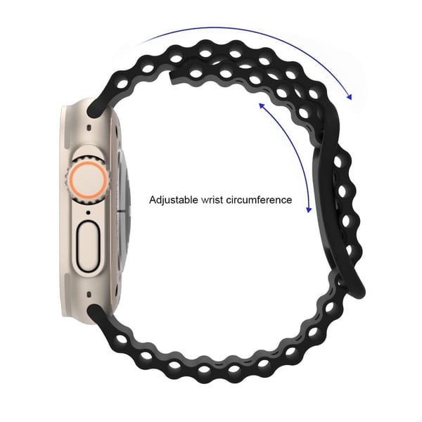 Apple Watch Series 8 (45 mm) / Watch Ultra silikonklokkerem i havbåndstil - Rød