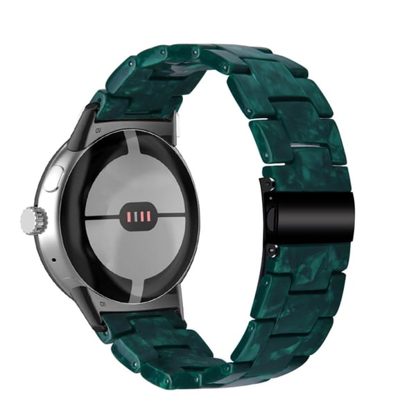 Google Pixel Watch hartsityylinen kellonhihna - Mustanvihreä