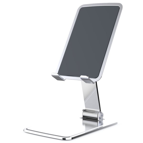 Universell, sammenleggbar telefon- og nettbrettbrakett i aluminiumslegering - Sølv
