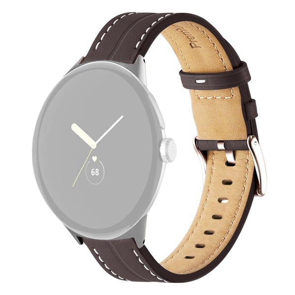 Urrem i ekte lær til Google Pixel Watch - Kaffe