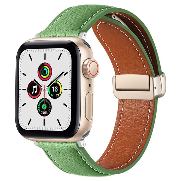 Apple Watch Series 8 (45mm) / Watch Ultra urrem i ægte læder - Grøn