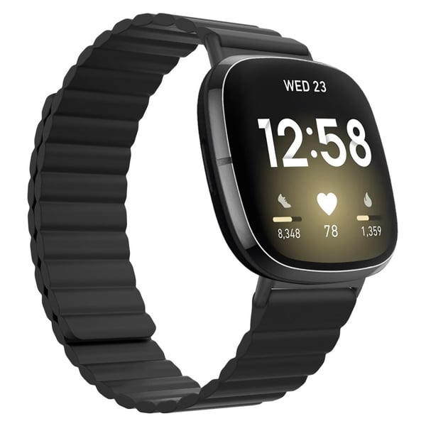 Fitbit Sense 2 / Versa 4 silikonikellon hihna - Musta
